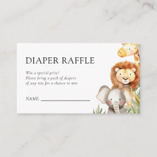A Little Wild One Safari Baby Shower Diaper Raffle Enclosure Card