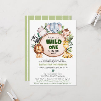 A Little Wild One Safari Baby Shower Invitation