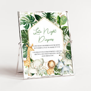 A Little Wild One Shower Late Night Diapers Sign
