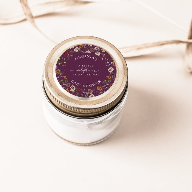 A Little Wildflower Baby Classic Round Sticker (A Little Wildflower Baby Classic Round Sticker
)