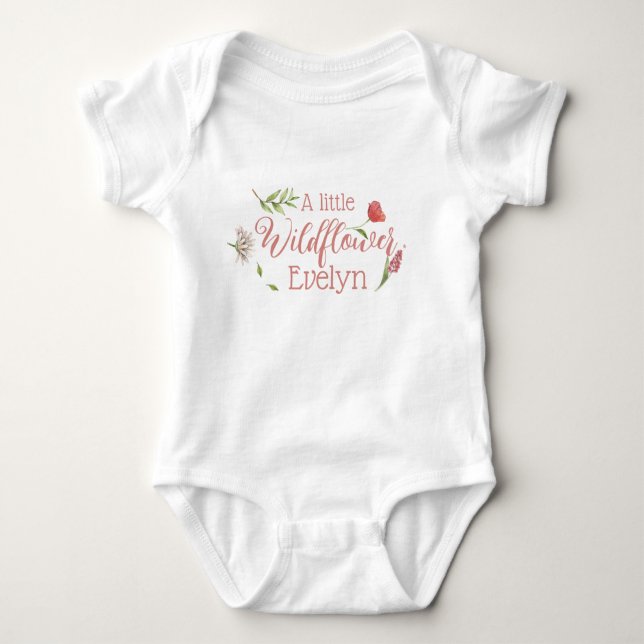 a little wildflower baby girl  bodysuit (Front)