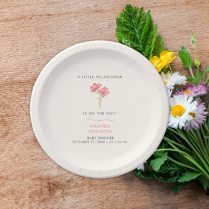 A Little Wildflower Baby in Bloom baby Shower  Paper Plate