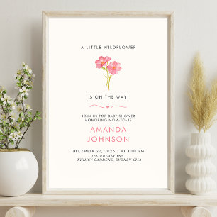 A Little Wildflower Baby in Bloom Baby shower Poster