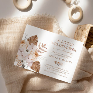 A Little Wildflower Baby Shower Boho Bouquet Invitation