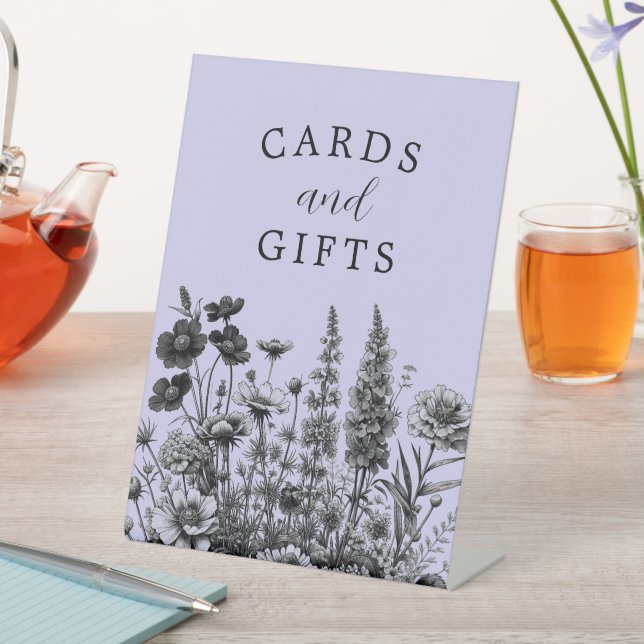 A Little Wildflower Baby Shower Cards and Gift Sig Pedestal Sign (In SItu)