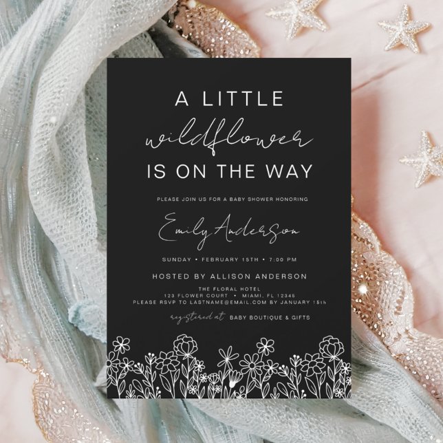 A Little Wildflower Baby Shower Gender Neutral Invitation (Creator Uploaded)