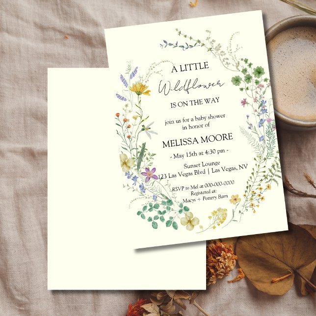 A Little Wildflower Baby Shower Invitation (Creator Uploaded)