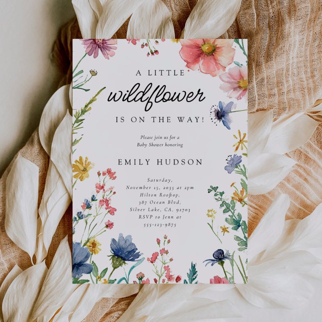 A Little Wildflower Baby Shower Invitation (Creator Uploaded)