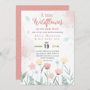 a little wildflower baby shower invitation
