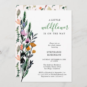 A Little Wildflower Baby Shower  Invitation