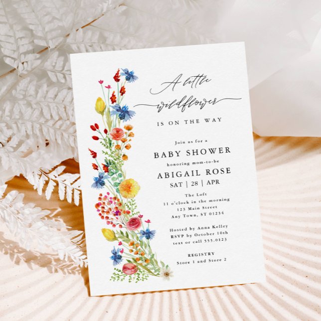 A Little Wildflower Baby Shower, Meadow Wildflower Invitation (Creator Uploaded)