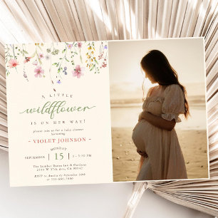 A Little Wildflower Baby Shower Photo Invitation