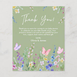 A Little Wildflower Baby Shower Thank You Card