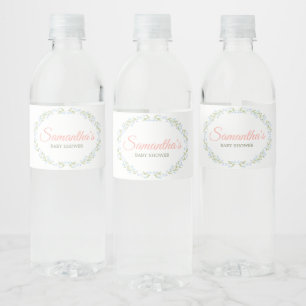 A Little Wildflower Baby Shower Water Bottle Label
