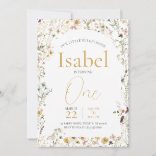 A Little Wildflower Birthday Invitation