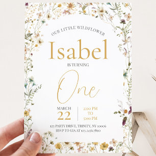 A Little Wildflower Birthday Invitation