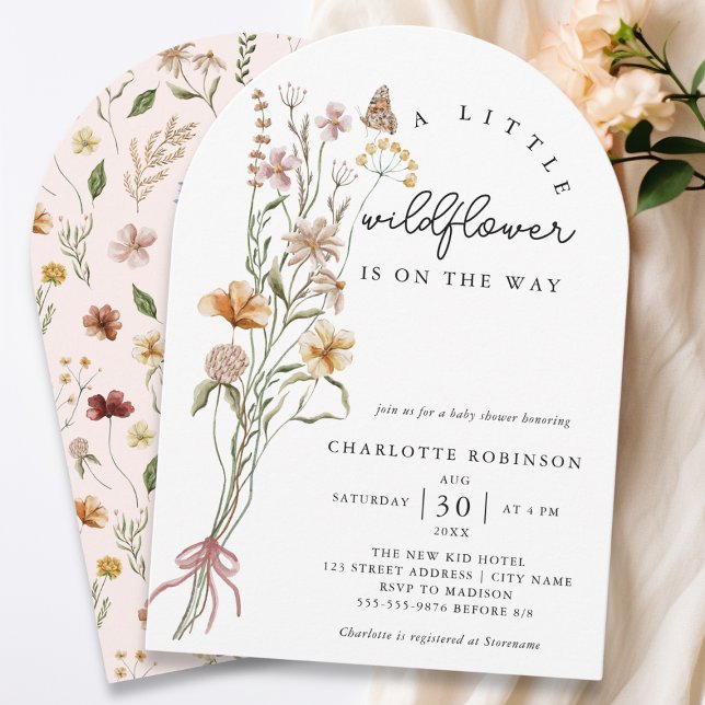 A Little Wildflower Boho Arch Girl Baby Shower  Invitation (Creator Uploaded)