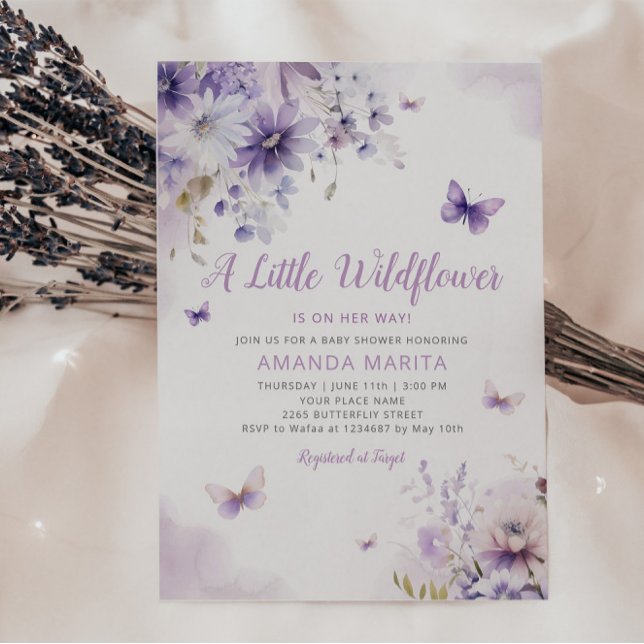 A Little Wildflower Boho Floral Girl Baby Shower   Invitation (Creator Uploaded)