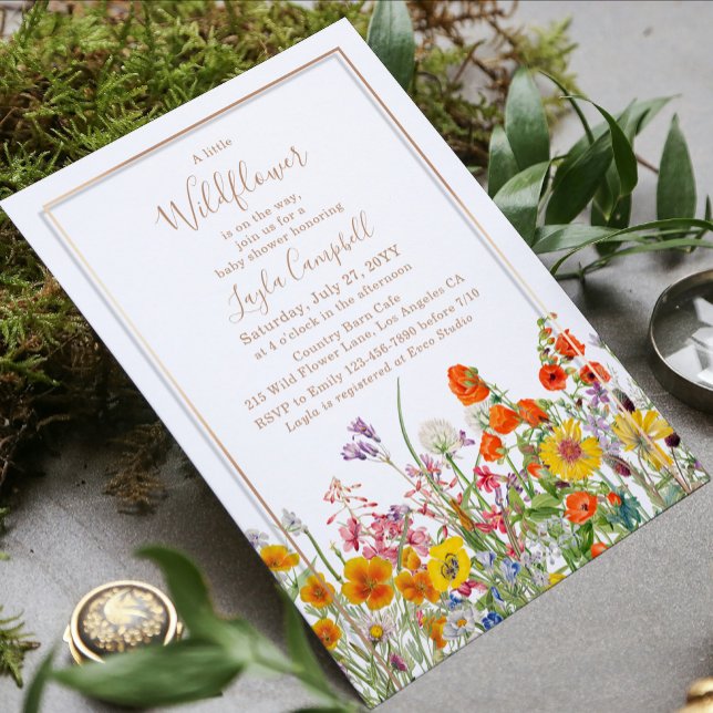 A Little Wildflower Boho Girl Baby Shower Invitation (Creator Uploaded)