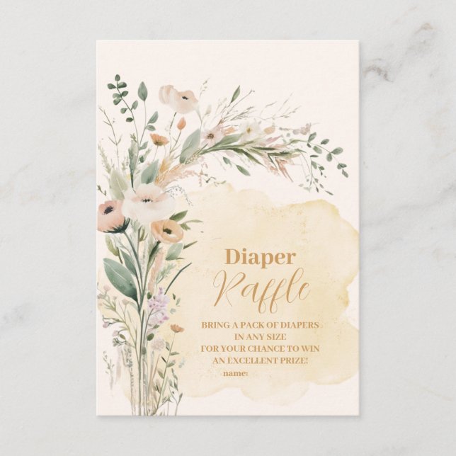 A Little Wildflower Boho Nature Diapper Raffle Enclosure Card (Front)