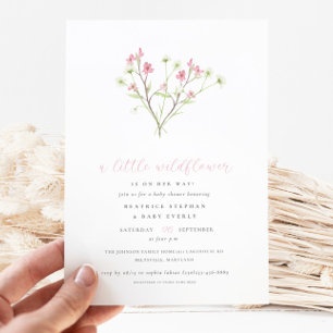 A Little Wildflower Bouquet Girl Baby Shower Invitation