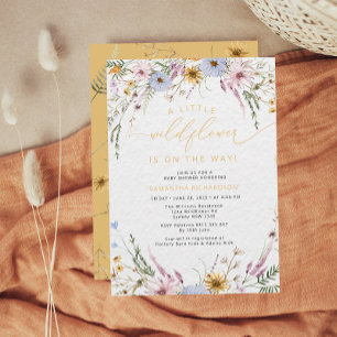 A Little Wildflower Cute Baby Shower Invitation