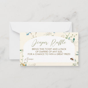 A little Wildflower Diaper Raffle Enclosure Card