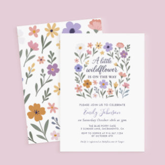 A Little Wildflower Floral Baby Shower Invitation