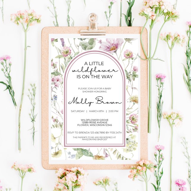 A LITTLE WILDFLOWER FLORAL BABY SHOWER INVITATION (Creator Uploaded)