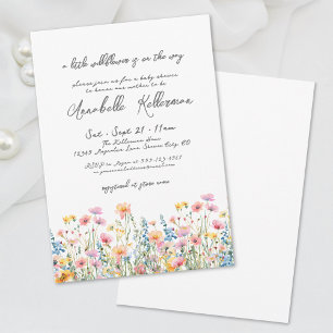 A Little Wildflower Floral Baby Shower Invitation