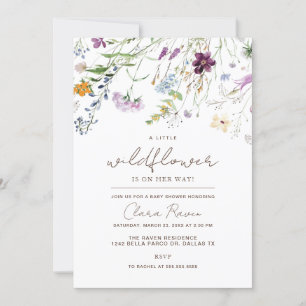 A Little Wildflower Floral Baby Shower  Invitation
