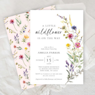 A Little Wildflower Floral Girl Baby Shower Invitation