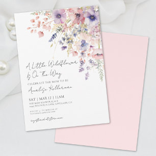 A Little Wildflower Floral Girl Baby Shower Invitation