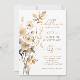 A Little Wildflower Gender Neutral Baby Shower  Invitation