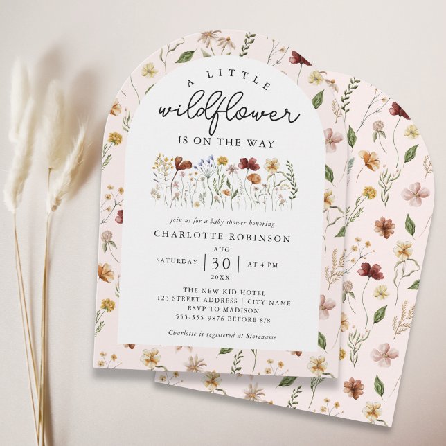 A Little Wildflower Girl Baby Shower Boho Arch Invitation (Creator Uploaded)