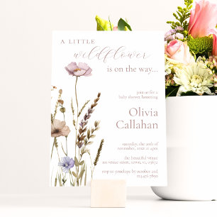 A Little Wildflower Girl Baby Shower Elegant Invitation