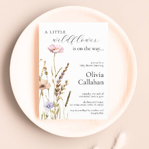 A Little Wildflower Girl Baby Shower Elegant Invitation