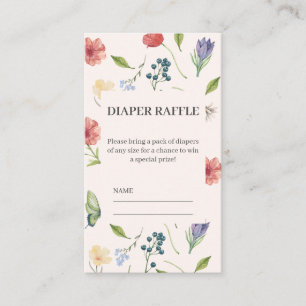 A Little Wildflower Girl Baby Shower Enclosure Card