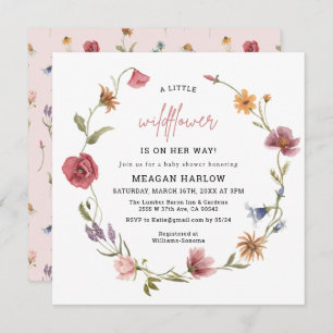 A Little Wildflower Girl Baby Shower Invitation