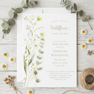 A Little Wildflower Girl Baby Shower Invitation