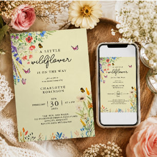 A Little Wildflower Girl Baby Shower Invitation