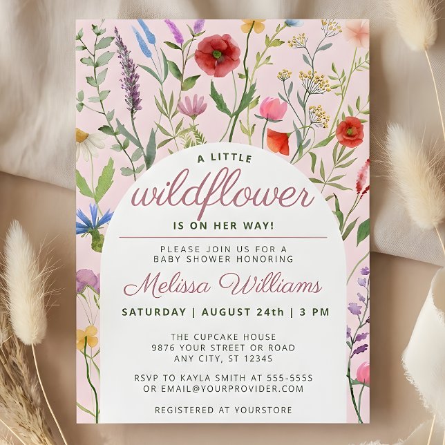A Little Wildflower Girl Baby Shower Invitation (A Little Wildflower Girl Baby Shower Invitation)
