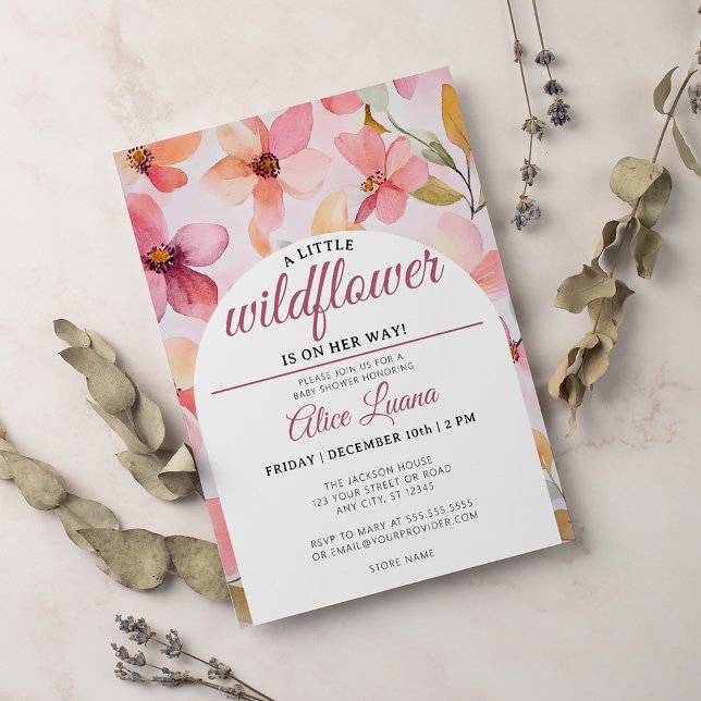 A Little Wildflower Girl Baby Shower Invitation (Creator Uploaded)