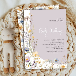A little wildflower girl baby shower invitation