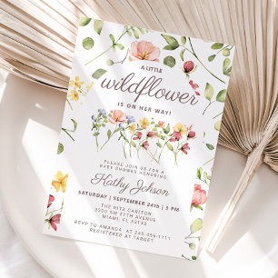 A Little Wildflower Girl Baby Shower Invitation