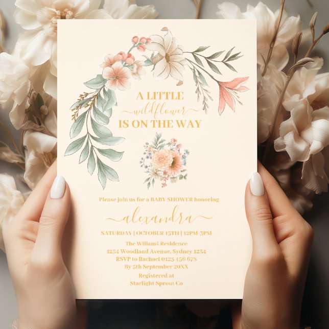 A Little Wildflower Girl Baby Shower Invitation (Creator Uploaded)