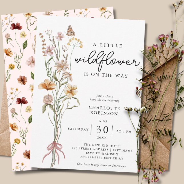 A Little Wildflower Girl Baby Shower Invitation (Creator Uploaded)