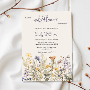 A little wildflower girl baby shower invitation
