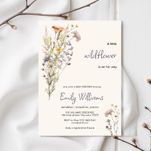 A little wildflower girl baby shower invitation