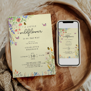 A Little Wildflower Girl Baby Shower Invitation